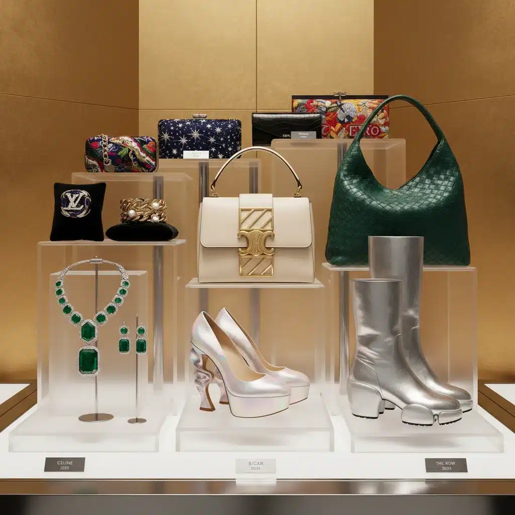 Curated display of luxury accessories from various 2026 brand collections.