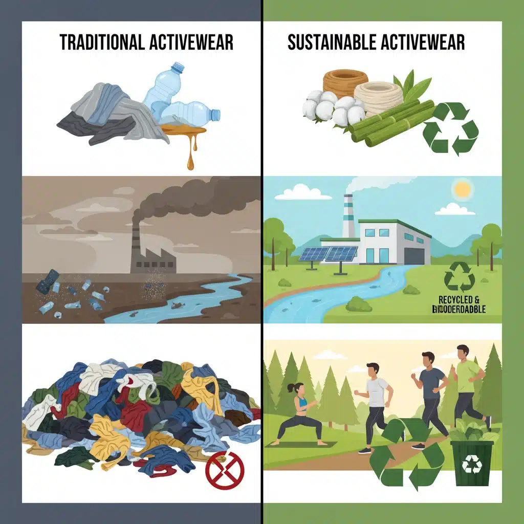 Comparison of traditional vs. sustainable activewear lifecycle