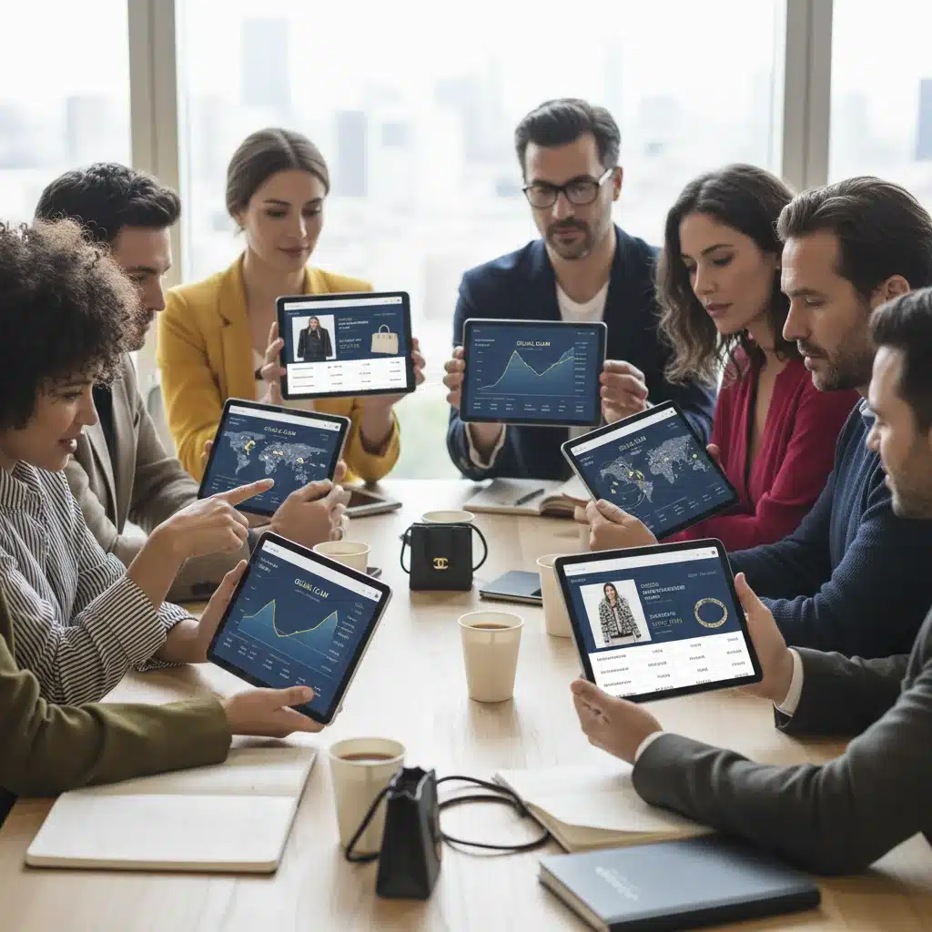 People using a digital platform for luxury fashion resale, highlighting market trends and accessibility.