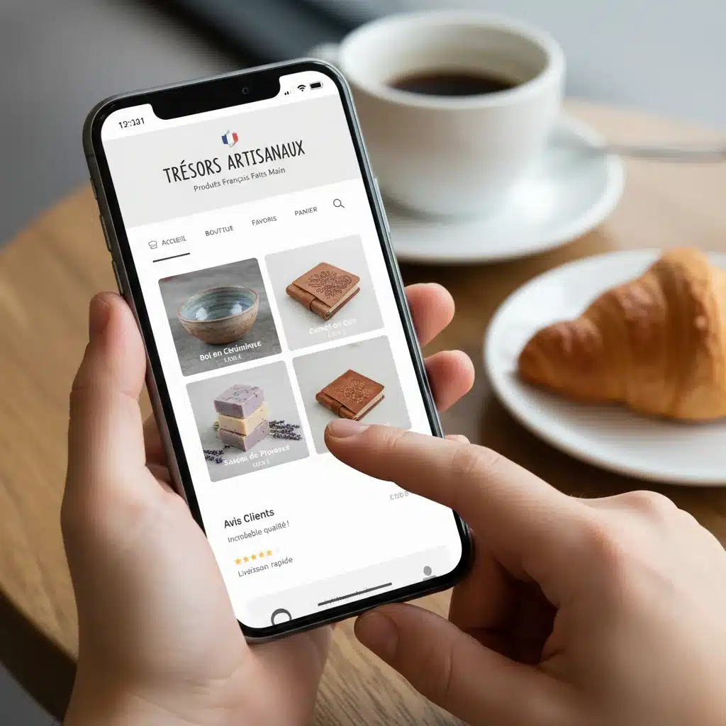 Optimized e-commerce website on a smartphone