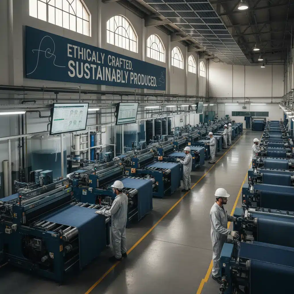 Ethical denim manufacturing facility with sustainable practices