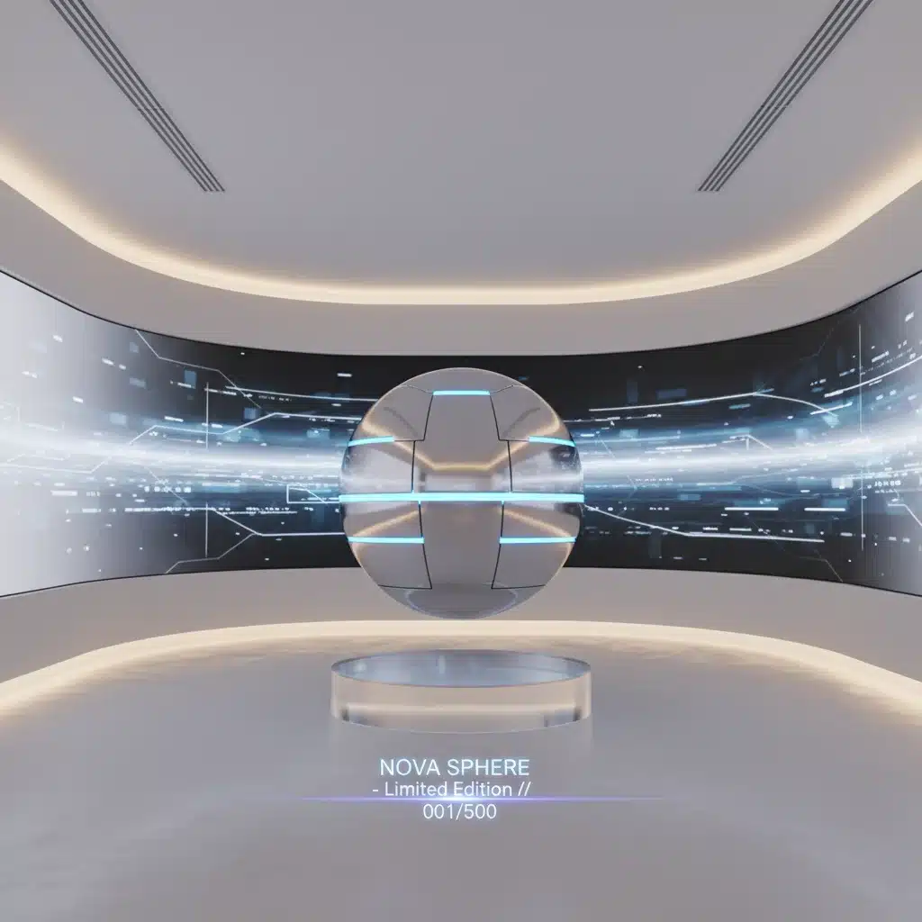 Futuristic limited edition tech gadget in a minimalist setting