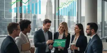 Investors analyzing ethical fashion investment growth charts