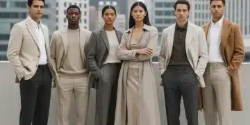 The Power of Neutrals: 5 Essential Pieces for a Cohesive 2026 American Wardrobe Stylish individuals in neutral clothing, showcasing a cohesive and versatile wardrobe.