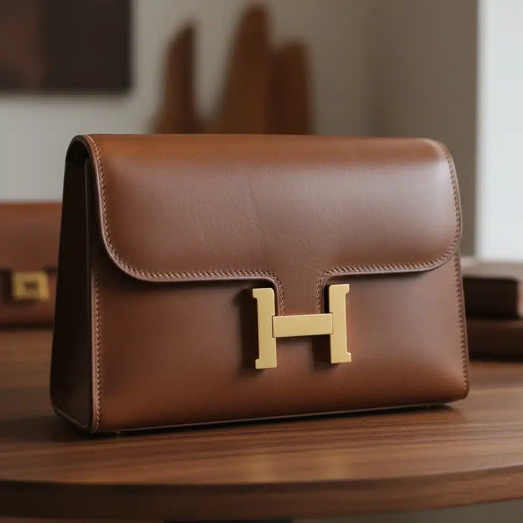 Close-up of a premium leather handbag, highlighting craftsmanship and durable material.
