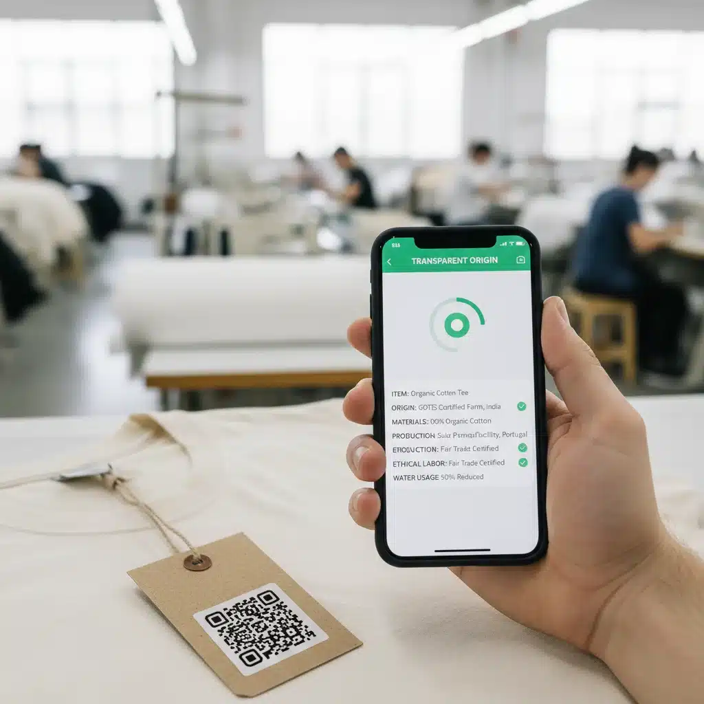 Scanning QR code for garment supply chain information