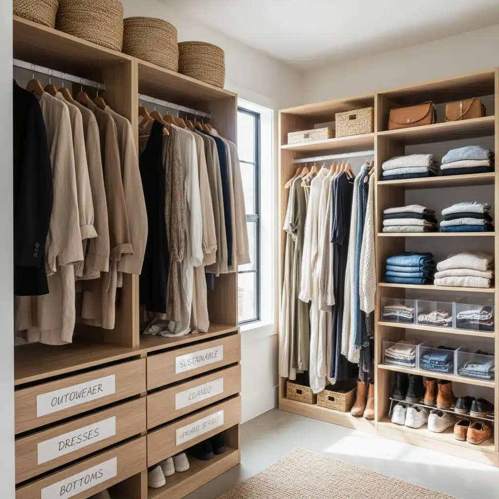 Organized sustainable capsule wardrobe