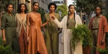 Models wearing sustainable fashion collection 2026