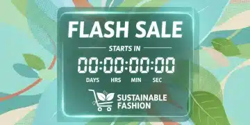 Flash Sale Forecast: Predict Best Sustainable Fashion Discounts Spring 2026 Digital clock counting down to a sustainable fashion flash sale, with eco-friendly elements.