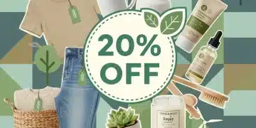 Collage of sustainable products with a 20% off promotion and 2026 calendar