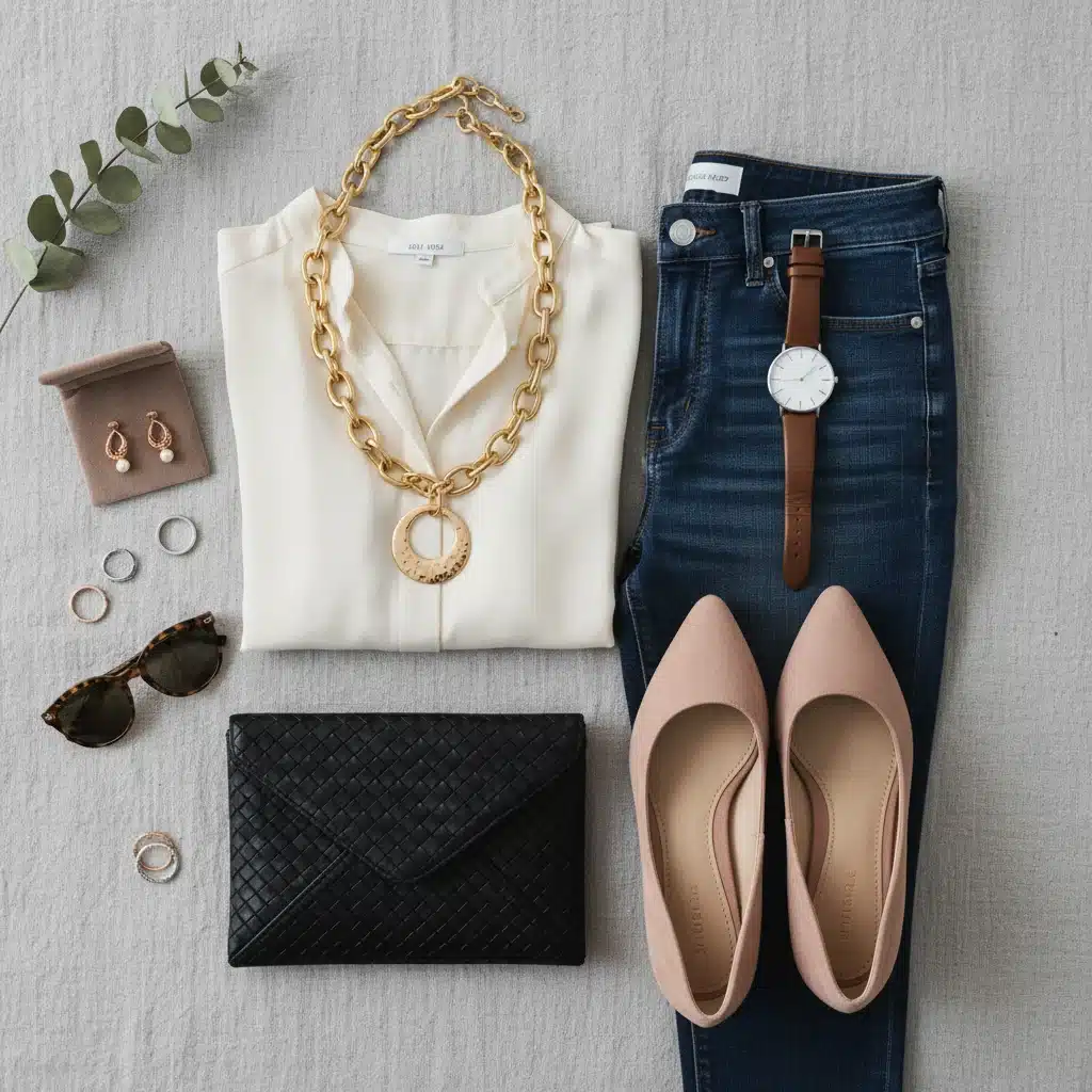 Collection of versatile accessories for day to night outfits