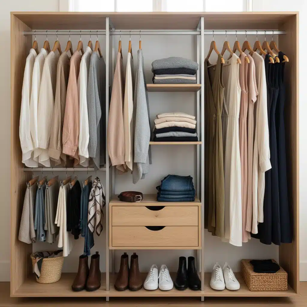 Organized capsule wardrobe with versatile ethical fashion pieces