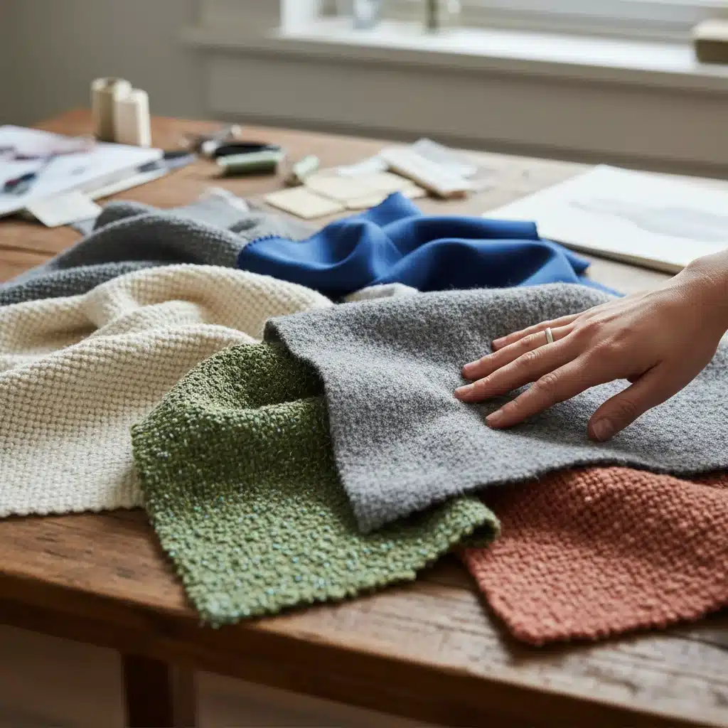 Innovative recycled textile swatches for sustainable fashion.