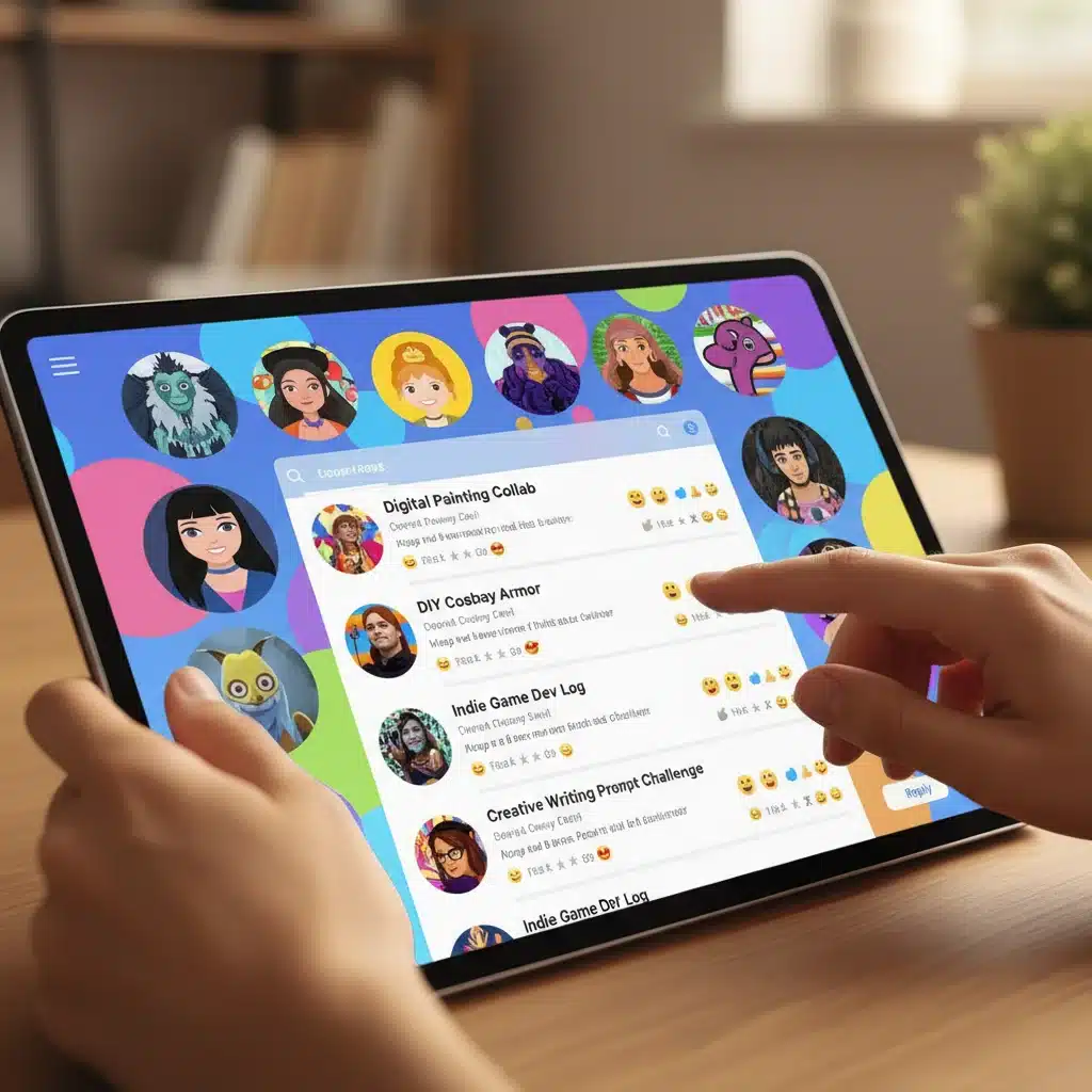 Online community forum displaying active engagement and discussion among creators.
